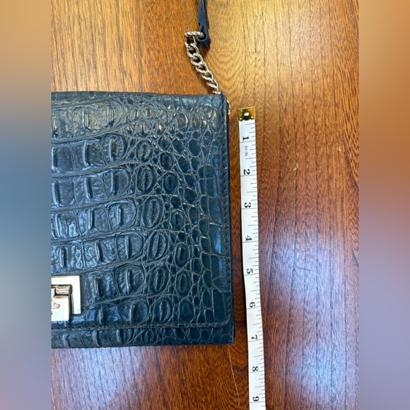 Kate Spade Black Croc Embossed Crossbody Bag Purse - Picture 10 of 11